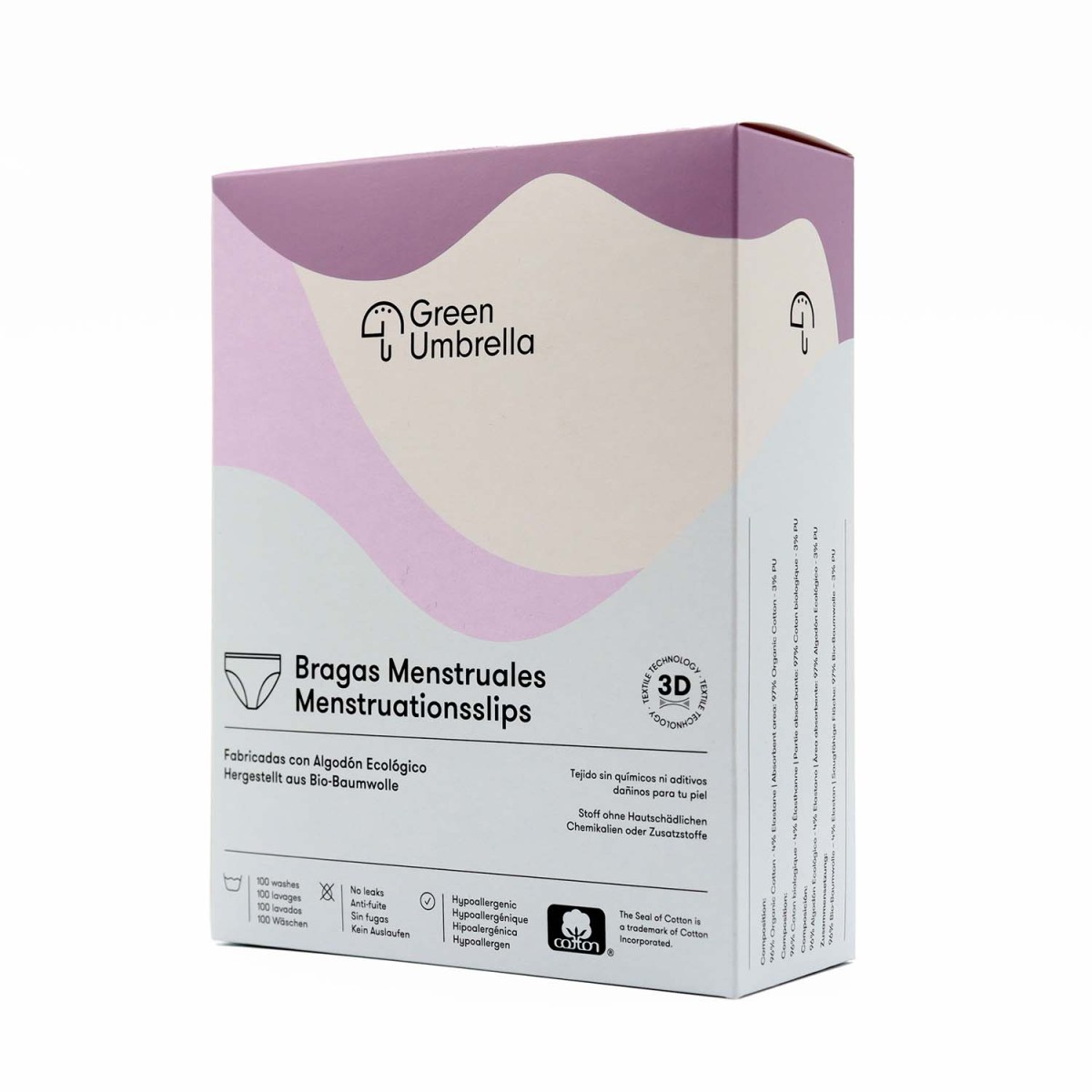 Bragas menstruales de algodon ecologico GU Planet