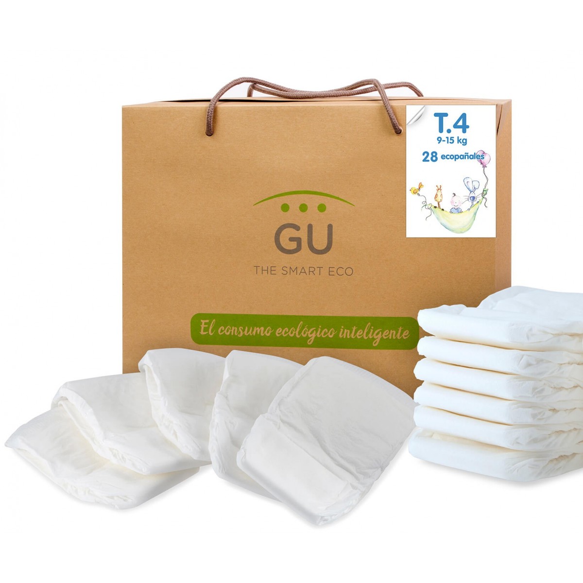 Pañales ecológicos desechables T4. No irritantes