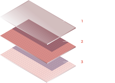 Diseño 3D único de la zona absorbente